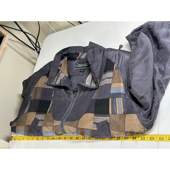 Otello Pelle Track Suit Womens Small Gray Brown Silk Windbreaker Jacket Pants‎ - Picture 7 of 16